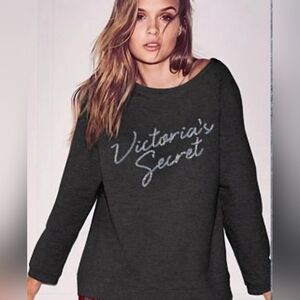 Victoria's Secret Gray Sequin Sweatshirt Iridescent Silver Size Medium